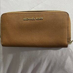 Michael Kors Tan Zip-Around Wallet